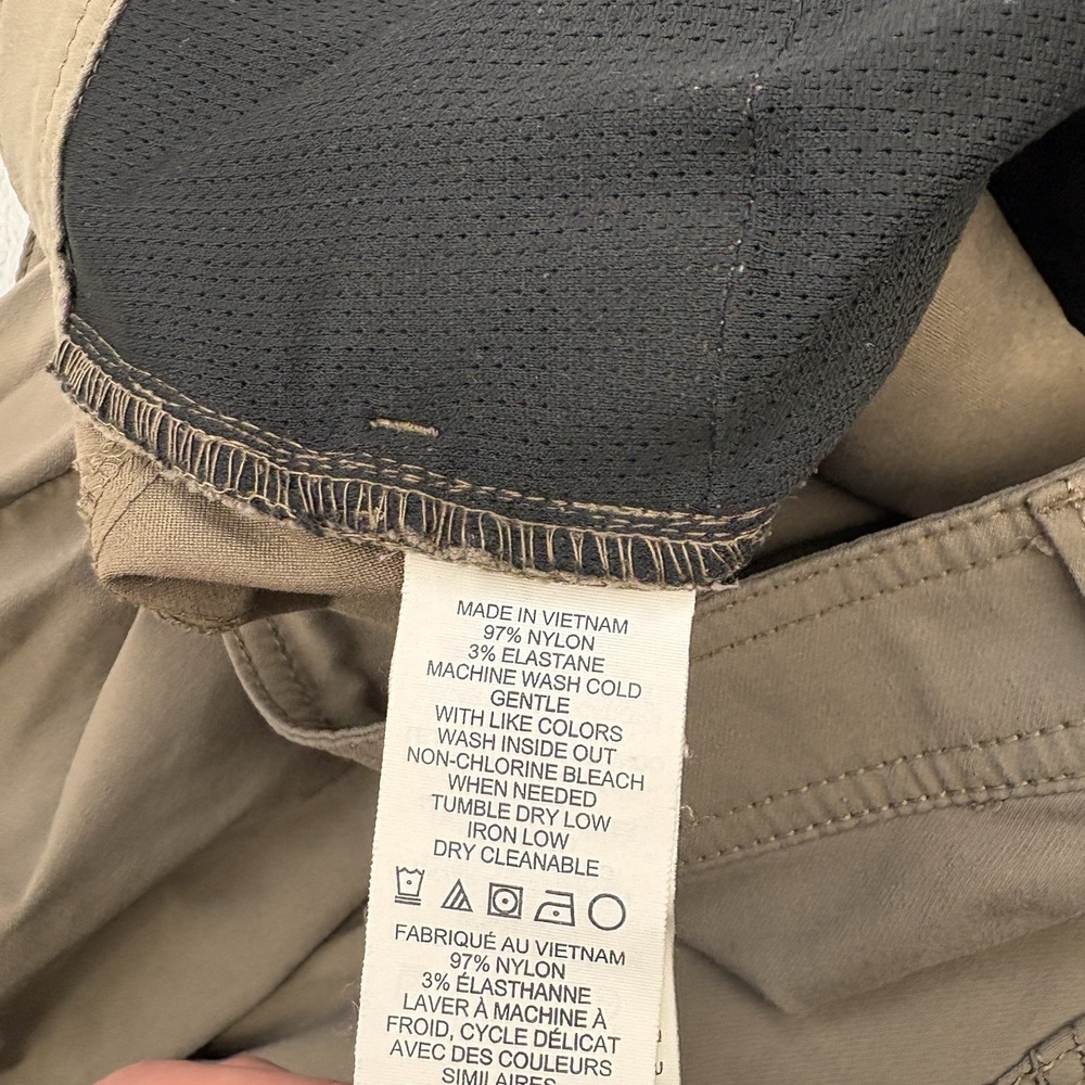 PrAna Pants Mens 36x30 Brown Slim Fit Nylon Stretch Elastic Waist Outdoor Hiking - Picture 8 of 15